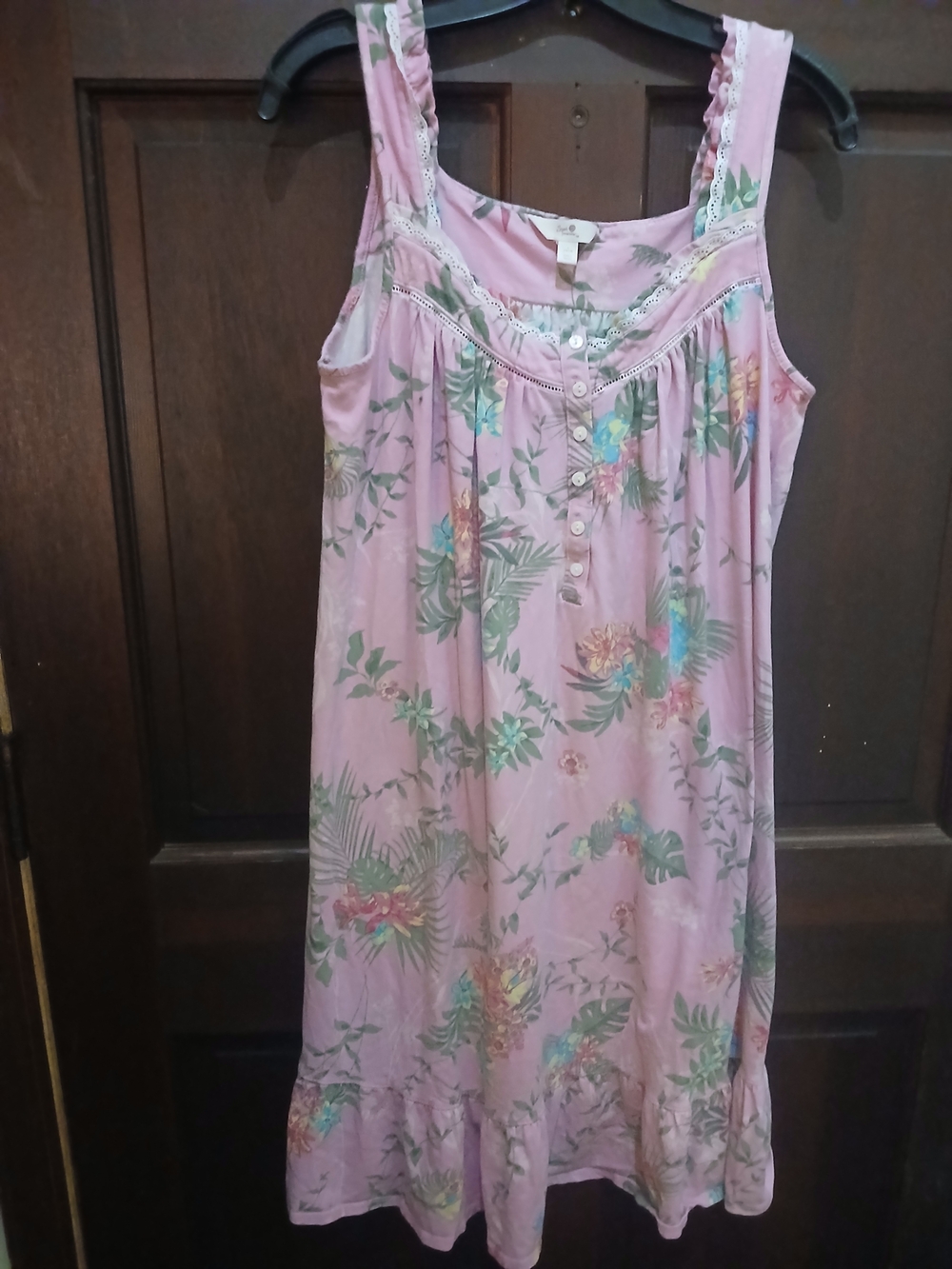 Women's Secret Treasures Pink Floral Nightgown Size L